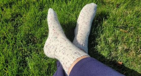 Tricot chaussettes atelier médiathèque